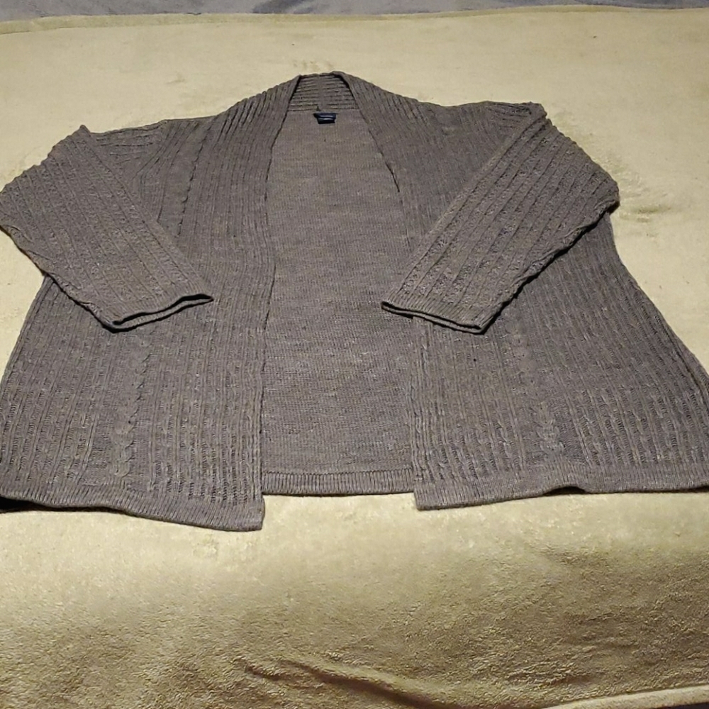 Gray cardigan sweater